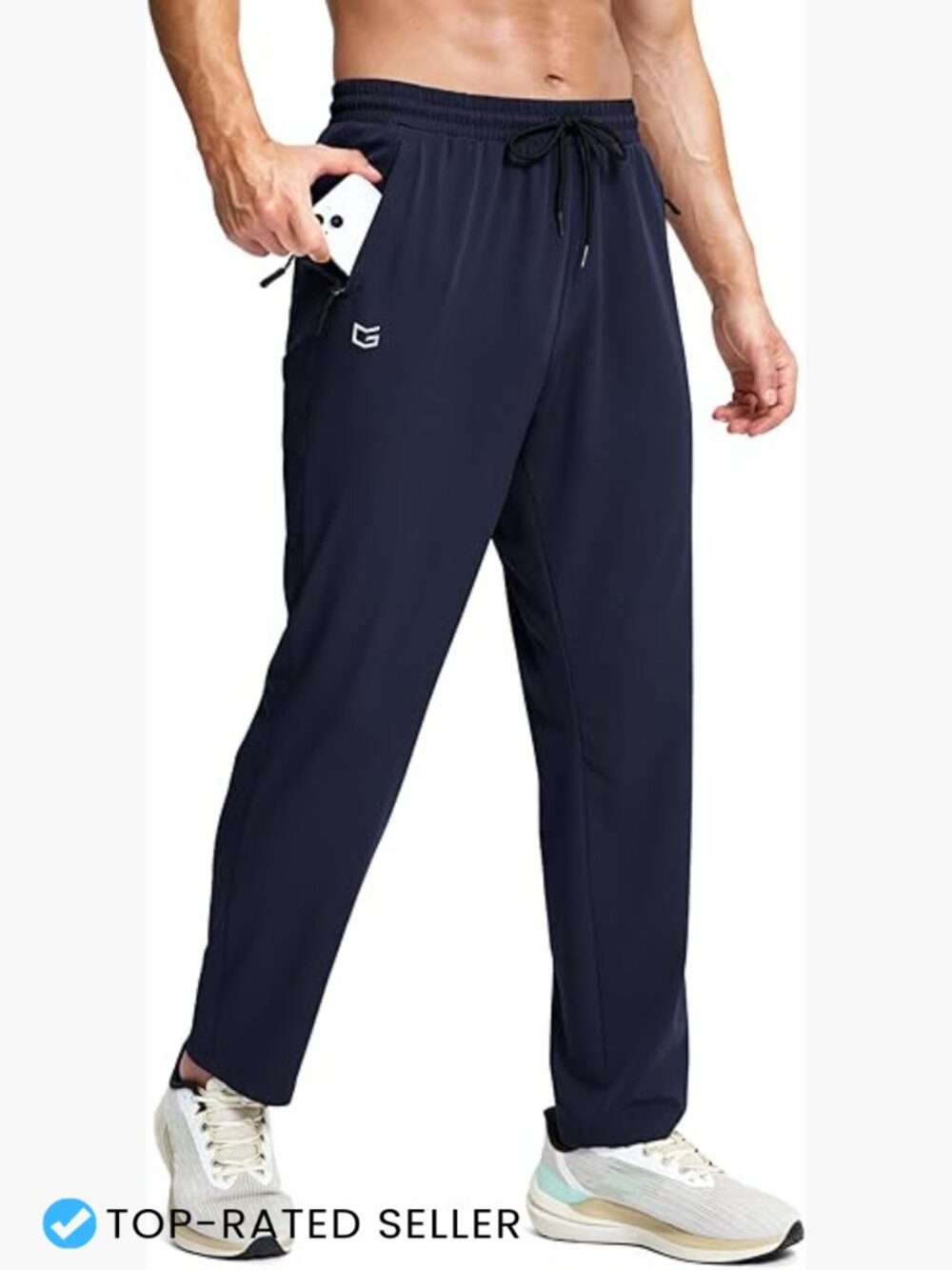 Lightweight Men's Track Pants with 3 Zipper Pockets Quick Dry Athletic Joggers